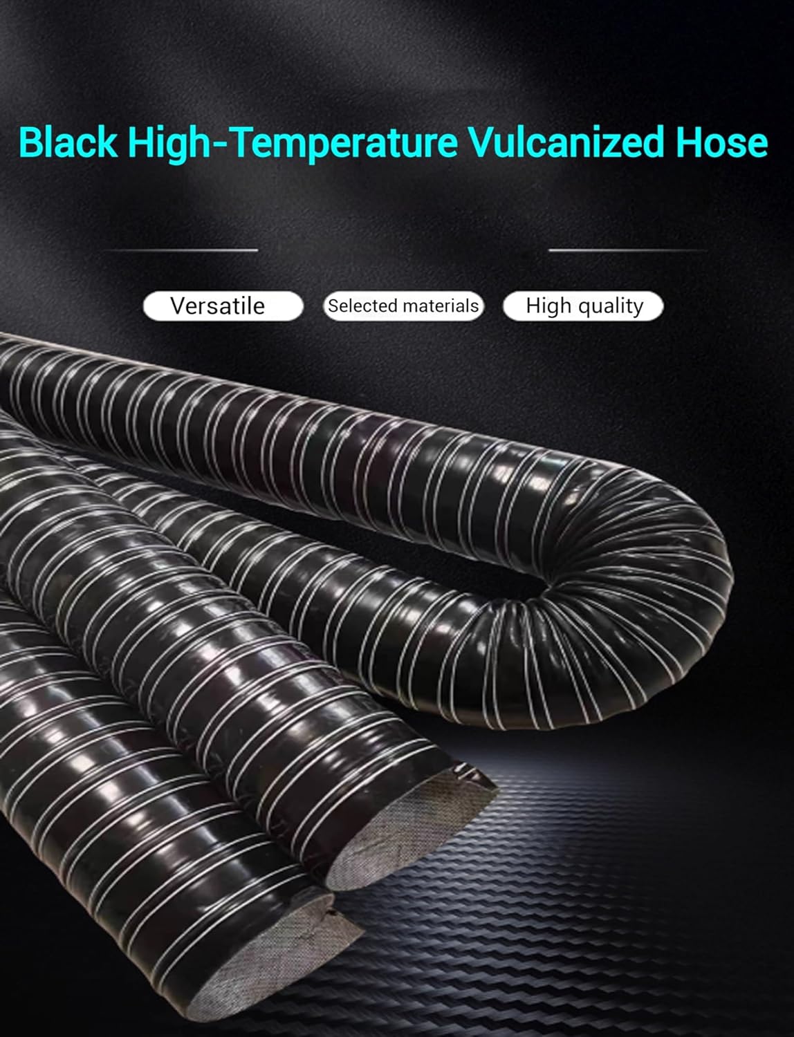 Flexible Silicone Air Duct Hose - 305mm Dryer Vent Hose for HVAC, Hot/Cold Car Engine Intake & Exhaust, Durable Black Air Ducting for Fans & Vehicles