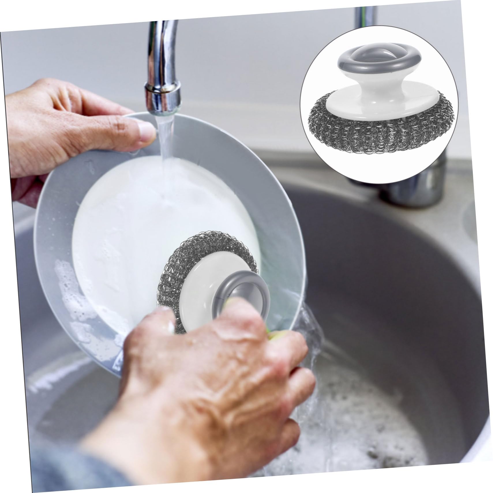 Healeved 10piezas Cepillo De Cocina De Inoxidable Mango Fregador Multiusos para Platos y Superficies Diseño Ergonómico y Antideslizante Resistente y Duradero para Limpieza Efectiva