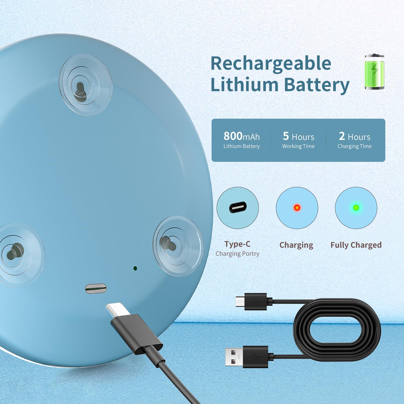 Miroir grossissant avec lumière et ventouses - Grossissement 20X - Rechargeable Miroir grossissant avec lumière et ventouses - Grossissement 20X - Rechargeable