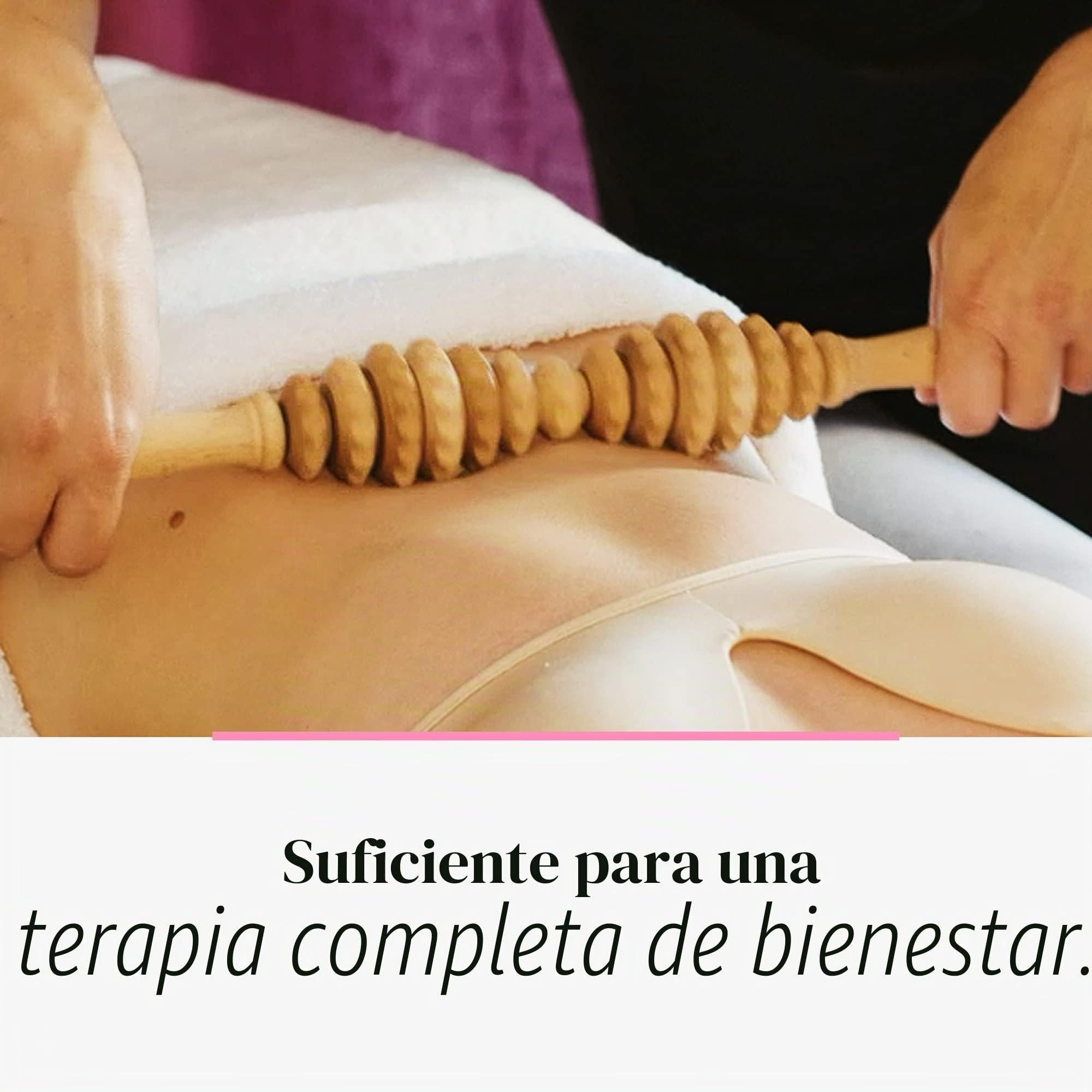 Tuuli Accessories Anti Celulitis Masajeador Rodillo Aparato Anticelulítico para Masaje del Cuerpo Maderoterapia Madera 40 cm