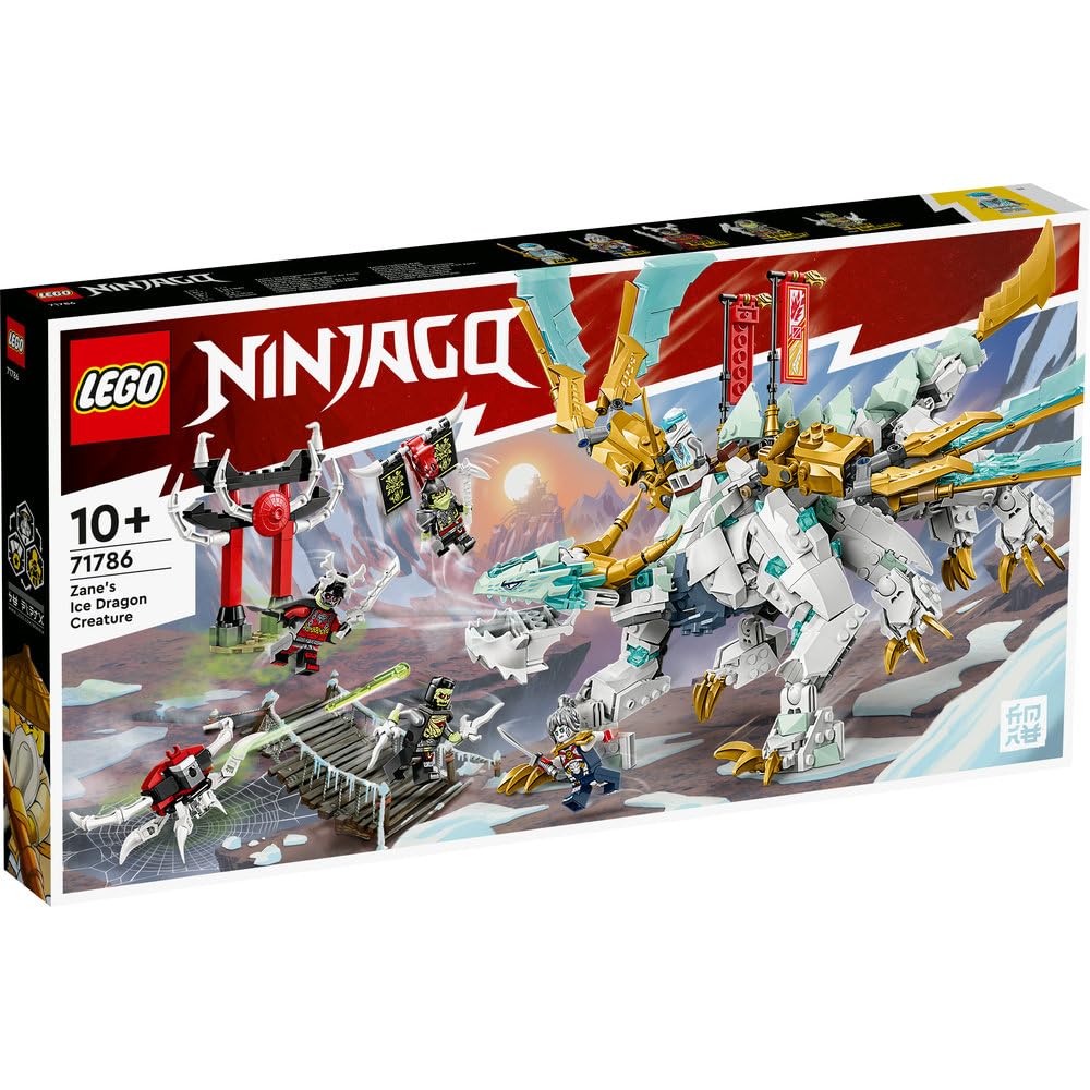 LEGO NINJAGO 71786 Zane's Ice Dragon Creature Building Toy Set