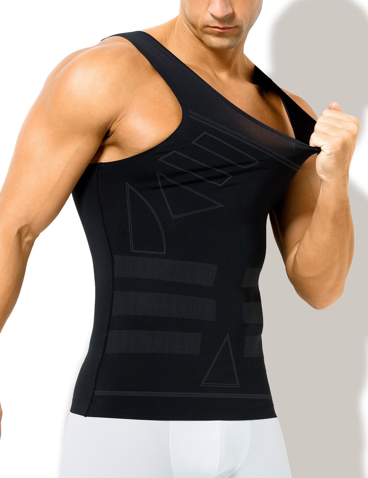 Casey Kevin Débardeur Compression Homme, Maillot de Corps Gaine Ventre Plat Homme Gainant Tee Shirt Compression Amincissant Debardeur sous-Vêtements Shaper, XXL