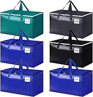Vista 11 de Bolsas de mudanza StorageRight - Cajas de mudanza resistentes, contenedores de almacenamiento con cremallera, asas reforzadas y bolsillo