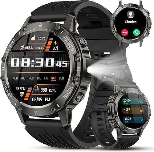 TIMU Reloj de fitness, rastreador de actividad física con monitor de frecuencia cardíaca, IP68 resistente al agua relojes inteligentes iOS (negro)