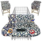 Shopping Cart Cover for Baby Grocery Cart Cover for Baby boy and Baby Girl, High Chair Cover for Baby and Toddler, Baby Registry Gift - Waterproof - Extra Large - Cotton - Double Sided (Green)