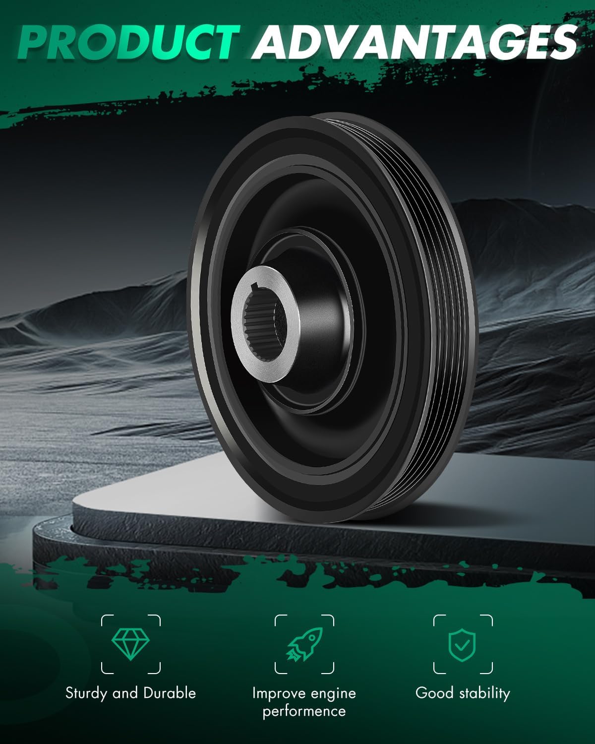 SCITOO 13810PT1003 13810PT1004 Engine Harmonic Balancer Crankshaft Pulley for Honda Accord 1990-1993, Prelude 1992-1996, Passport 1994-1996, SOHC L4 2.2L 2.6L, DOHC L4 2.3L