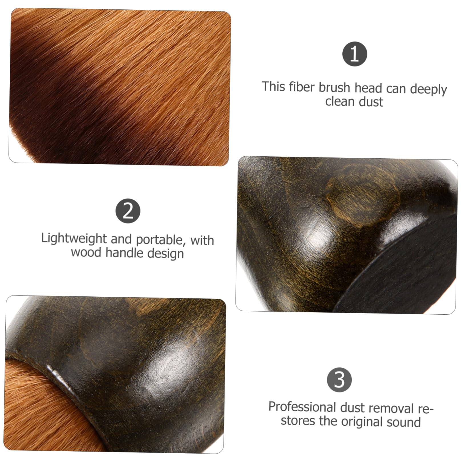 FOMIYES Wooden -Static Record Cleaning Brush Reusable Brush for Albums Dust Removal Tool Lightweight and Portable Cleaner for Turntables