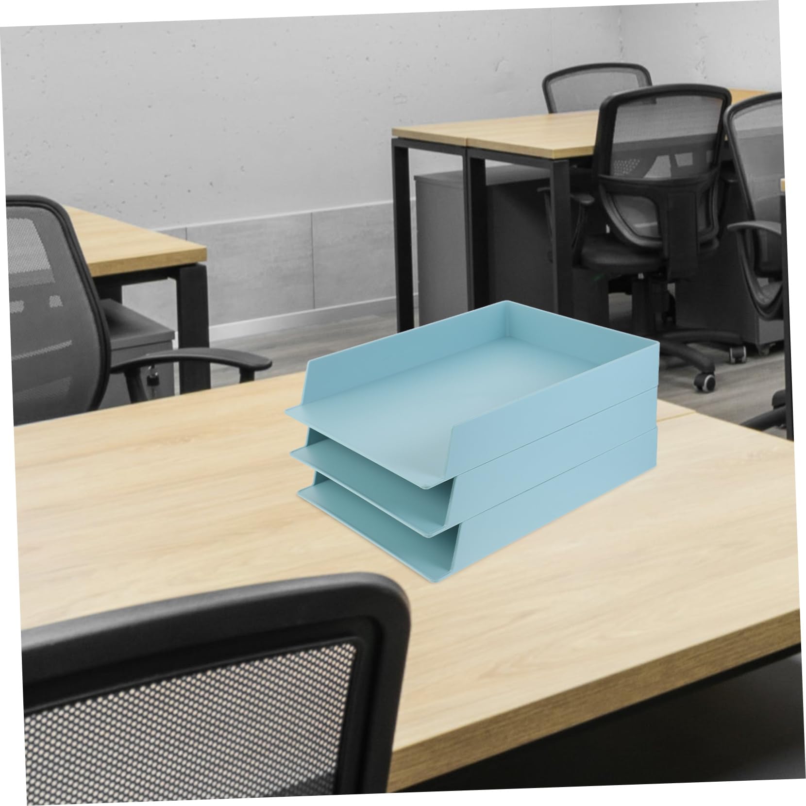 Tofficu Caja de Almacenamiento de Archivos Decoracion Colegio A4 Apilable | Abs Verde, Gran Capacidad y Diseño Ligero, Uso en Oficina y Dormitorio, Paquete de 3 Piezas