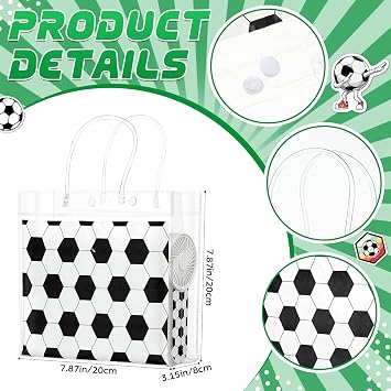 Tujoe 36 Pcs Soccer Party Favors 40 x 12 Cooling Workout Towel Mini Portable Handheld Fan with Lanyards Clear Soccer Gift Bag with Handles and Stickers for Sport Team Gift, Battery Not Include