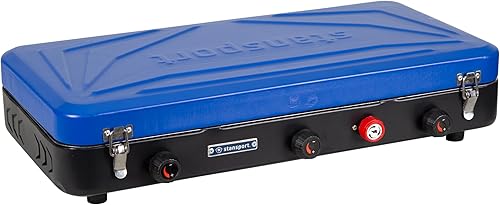 Miniatura 2 de Stansport Estufa de propano de 3 quemadores (212-300-50) Azul,Azul/Negro,Gris,plateado