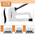 THINKWORK Light Duty Staple Gun - Upholstery Staple Gun for Wood with 1600pcs JT21 Staples 1/4", 5/16", 3/8" and Staple Remover, Fabric Stapler for Crafts, Home Use, Wall, DIY, Lights Decora, Grey