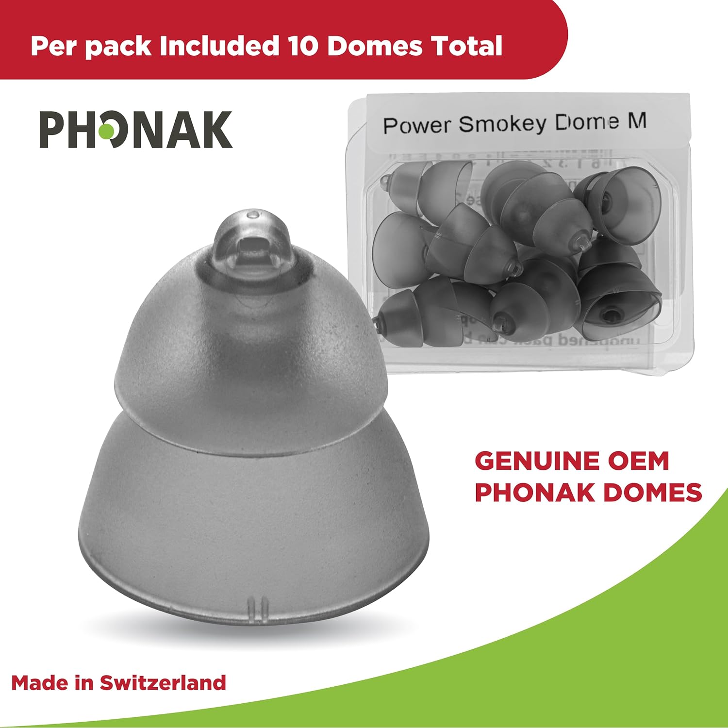 Phonak dome packaging with hygiene notice