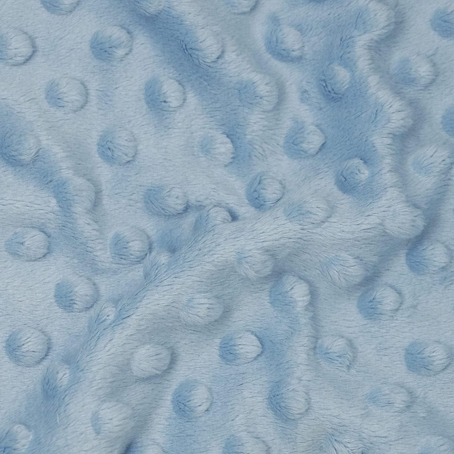 Minky MINKEE Chenille DOT Soft Fabric Cuddle 38 Color 60"W SEW Craft by The Yard (Sky Blue)
