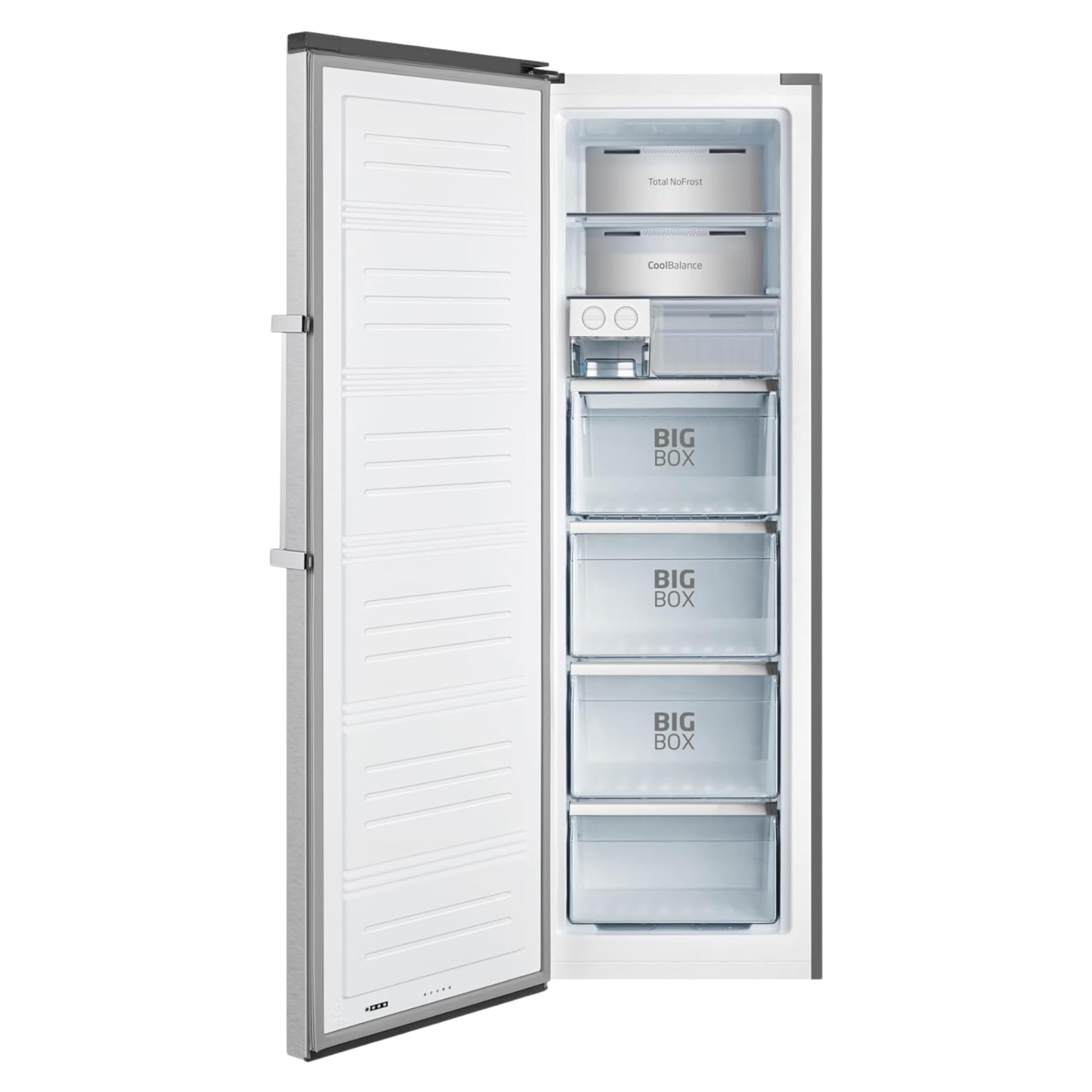 Amica Gefrierschrank freistehend 274 l Total NoFrost Inverter‑Kompressor LED‑Display Supergefrierfunktion 185,5 x 59,5 x 65,1 cm – Gefrierschrank Edelstahloptik