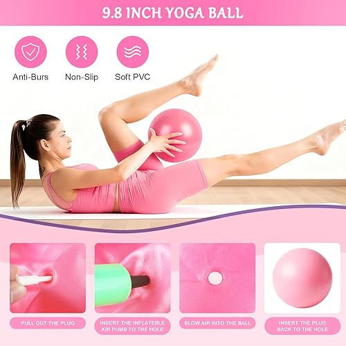Miniatura 6 de Kit de pilates para mujer, juego de anillos de pilates, kit de equipo de pilates para mujeres entrenamientos en casa, kit esencial de pilates con