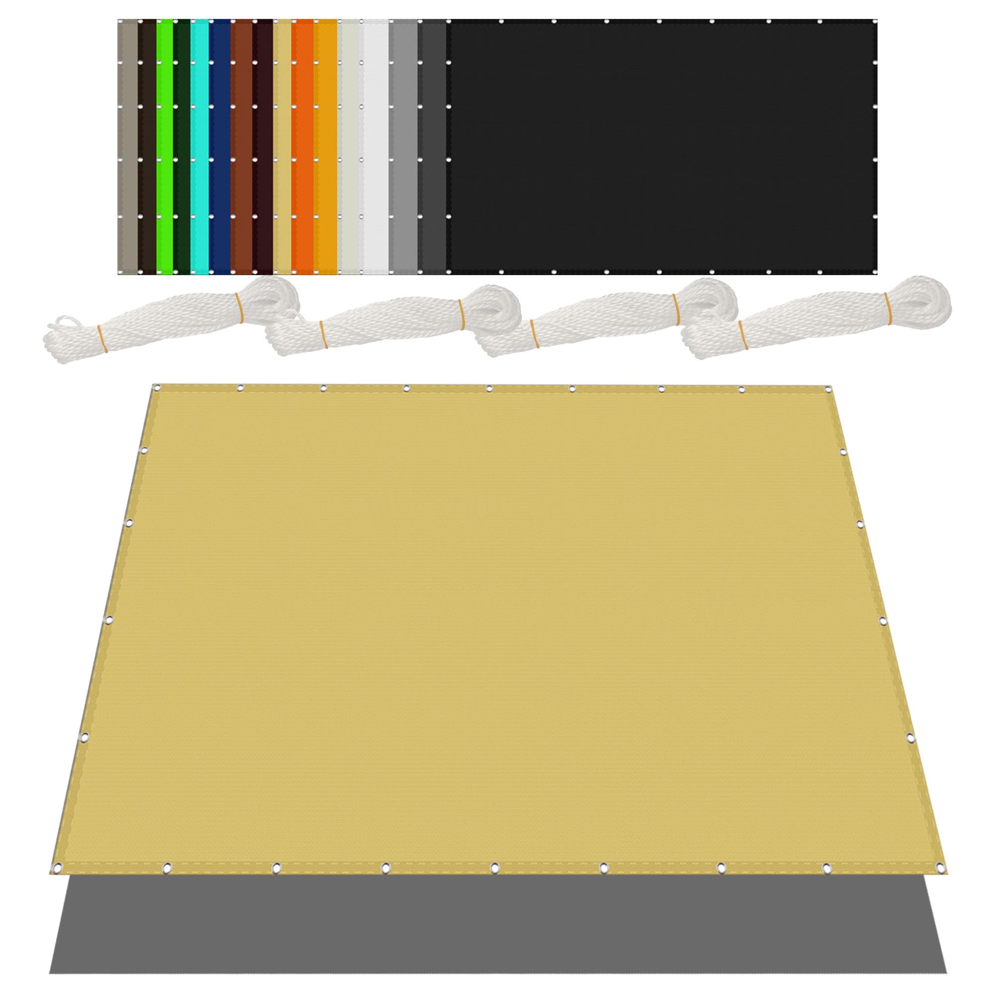 Filet d'ombrage PES crème 2.5x6m toile imperméable pour pergola