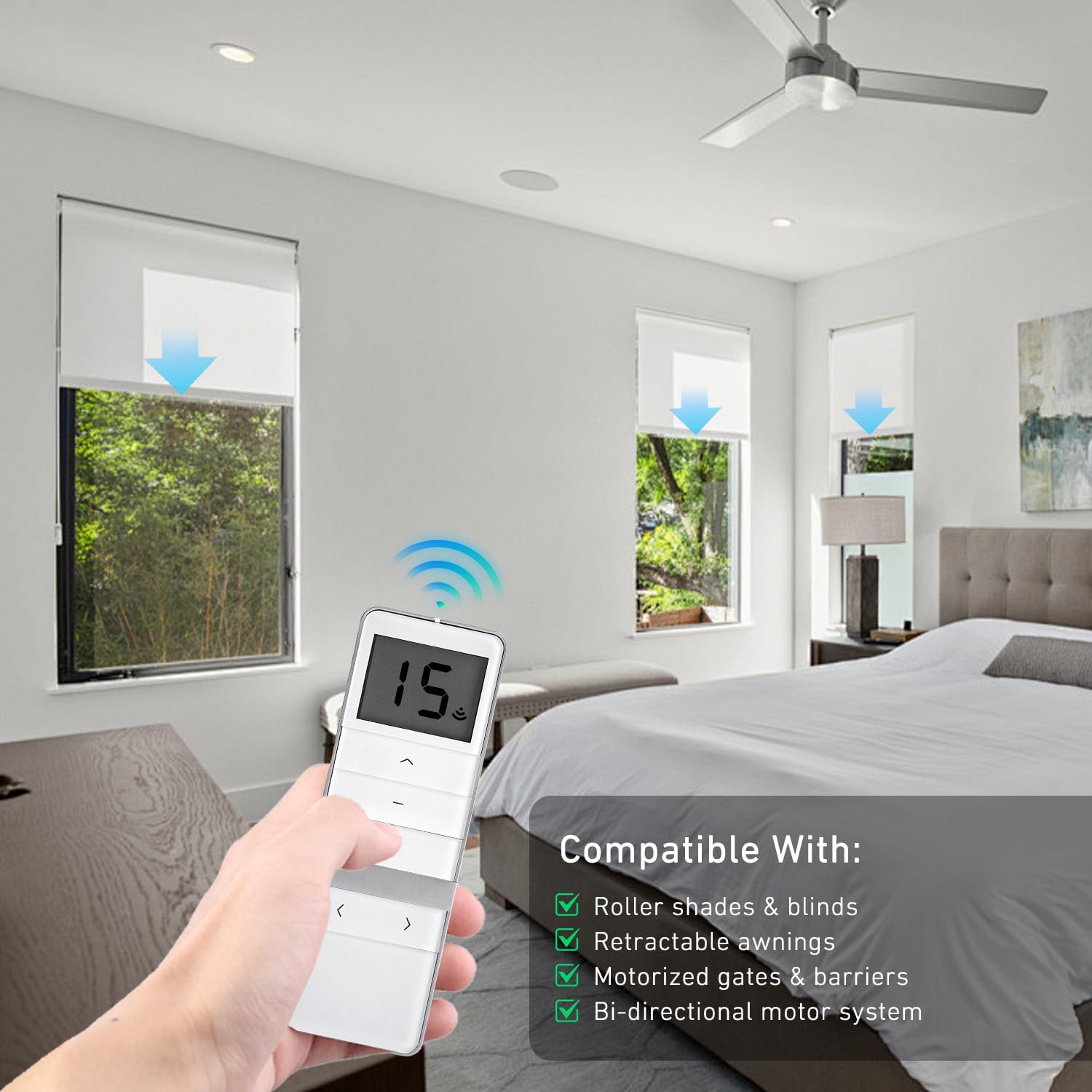 AUDEEKON DD1802H remote control compatibility with various motorized systems