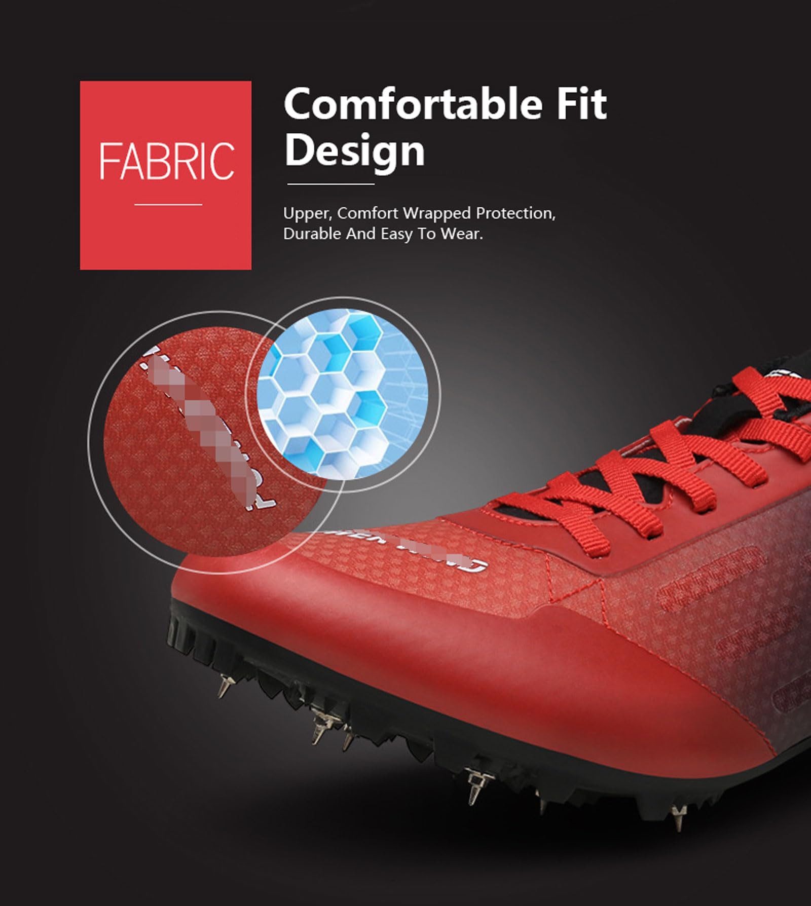 Zenithia Zapatos De Pista Y Campo Transpirables De Malla,Zapatillas De Correr con Clavos,Zapatillas De Atletismo con Clavos,CóModas Resistencia Resistente Al Desgaste para Atletismo