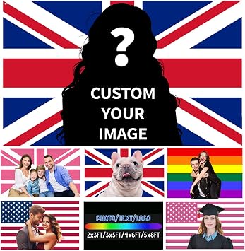 Custom Flag, Personalised Flag with Your Photo Logo Text, 2x3FT 3x5FT 4x6FT 5x8FT Customisable Flag for Indoor Outdoor Decoration, Customised Flag for Bedrooms, Living Room, Bars (custom flag)