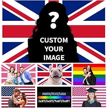 Custom Flag, Personalised Flag with Your Photo Logo Text, 2x3FT 3x5FT 4x6FT 5x8FT Customisable Flag for Indoor Outdoor Decoration, Customised Flag for Bedrooms, Living Room, Bars custom flag
