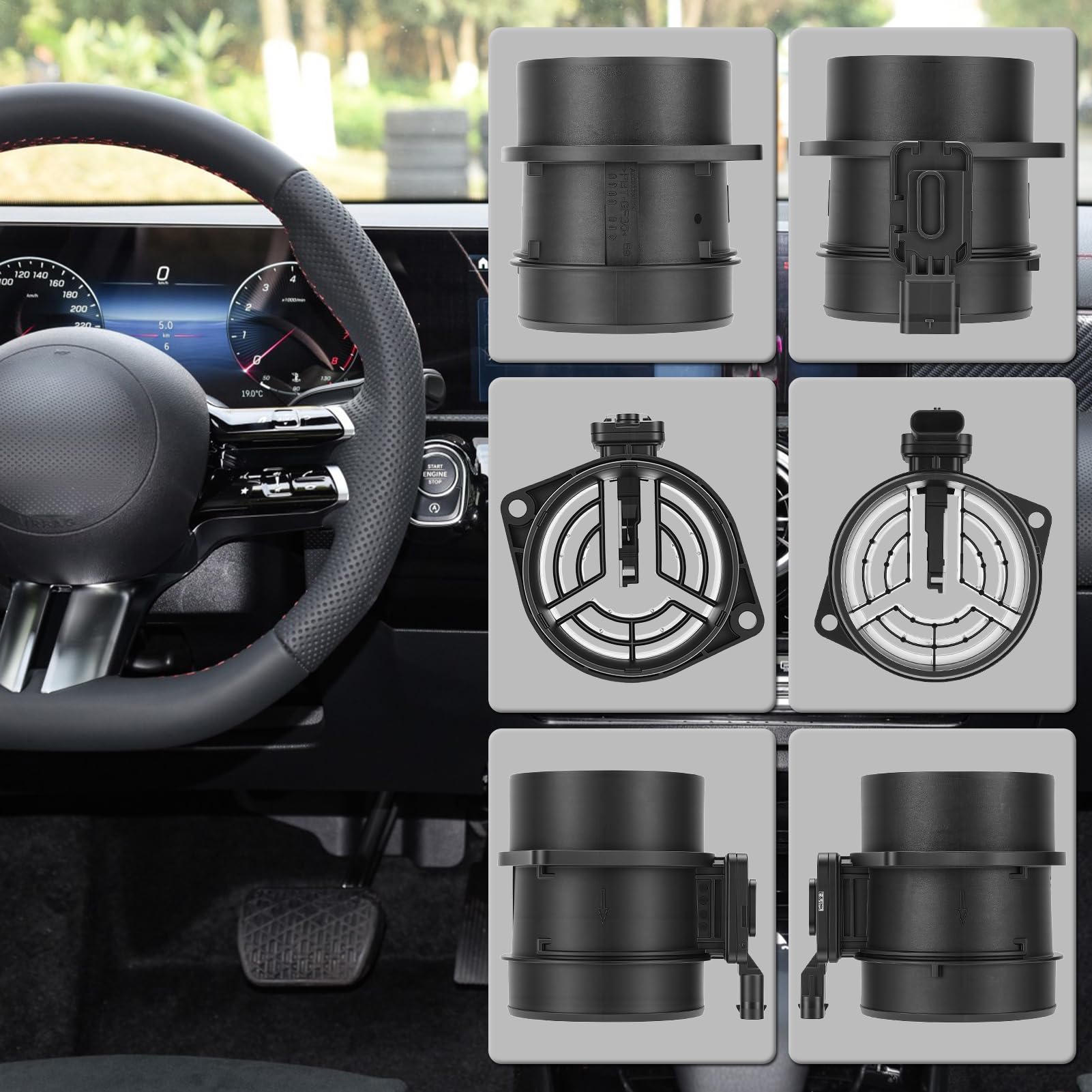 Misuratore di massa d'aria MAF sensore Airflow di ricambio 5WK98101 A6450900048 A6519050500 affidabile misurazione dell'aria motore compatibile con Mercedes A B C GLC Sprinter Vito W176 W245