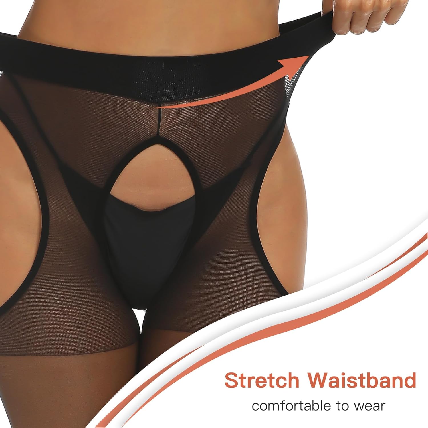 Yilanmy Suspender Tights for Women Garter Belt Tights High Waist Control Top Pantyhose Sheer Thigh High Stockings - Image 3