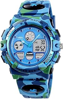 V2A Nova Pro Kids Watch for Boys Age 8–14 | 44mm Analog Digital Sports Watch | Alarm Stopwatch Backlight | TPU Strap | 30M Water Resistant | School & Birthday Gift | Gift for Boy