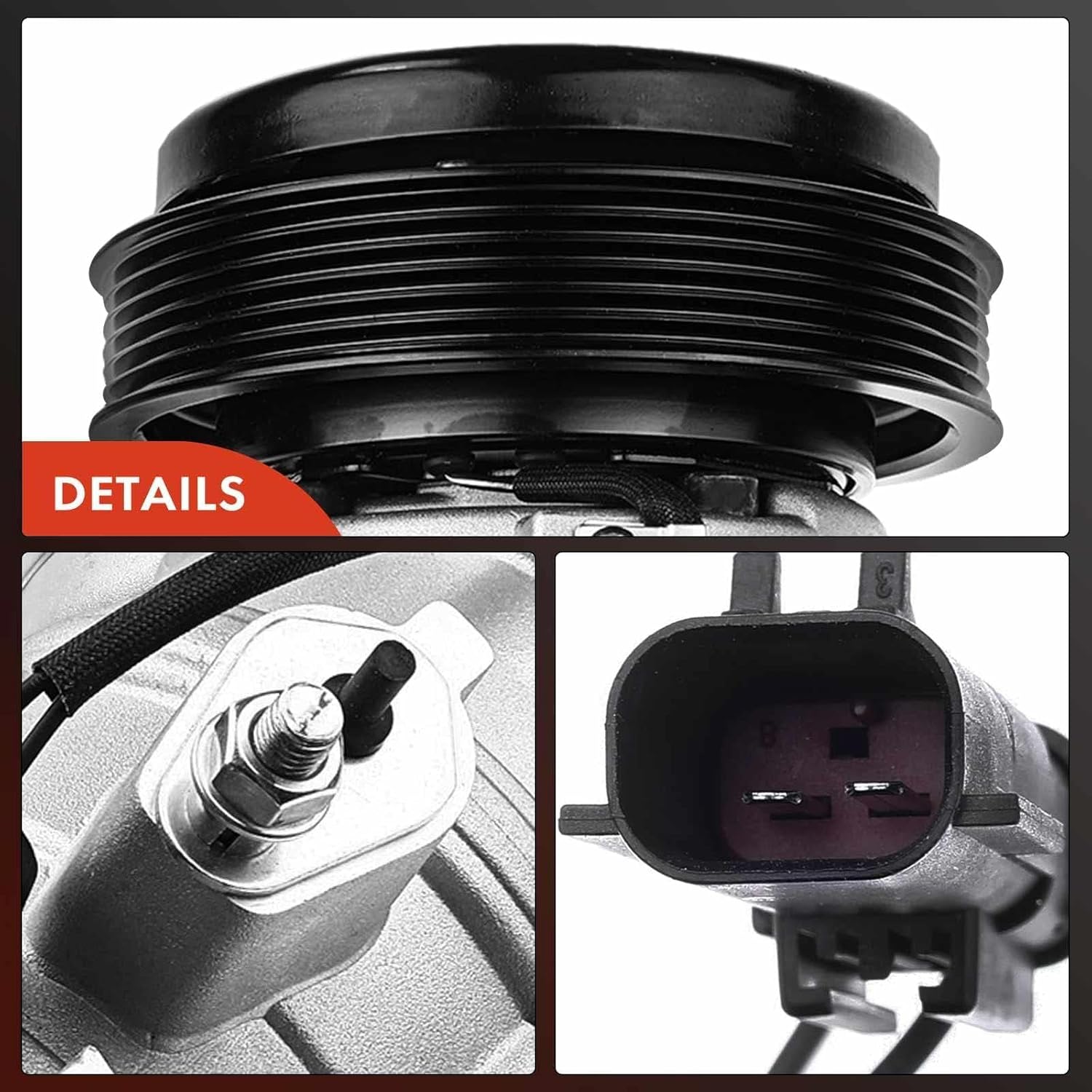 A-Premium Air Conditioner AC Compressor with Clutch Compatible with Chrysler Aspen, Dodge Durango, Jeep Commander, Volkswagen Touareg, 10SR17E Style