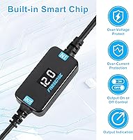 Vista 7 de FARSENSE Cable de alimentación USB CC de 5 V a 12 V (3 pies), adaptador USB C a CC de 12 V con conector de CC de 0.217 x 0.098 in