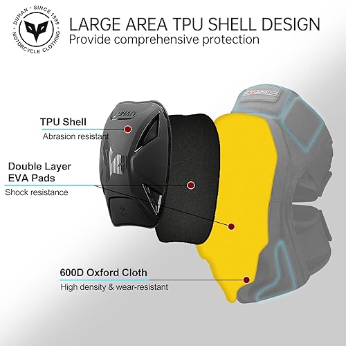 Miniatura 3 de DUHAN - Rodilleras para motocicleta para hombres y mujeres - Motocross, bicicleta de tierra, MTB, equipo de protección para patinaje - Certificado