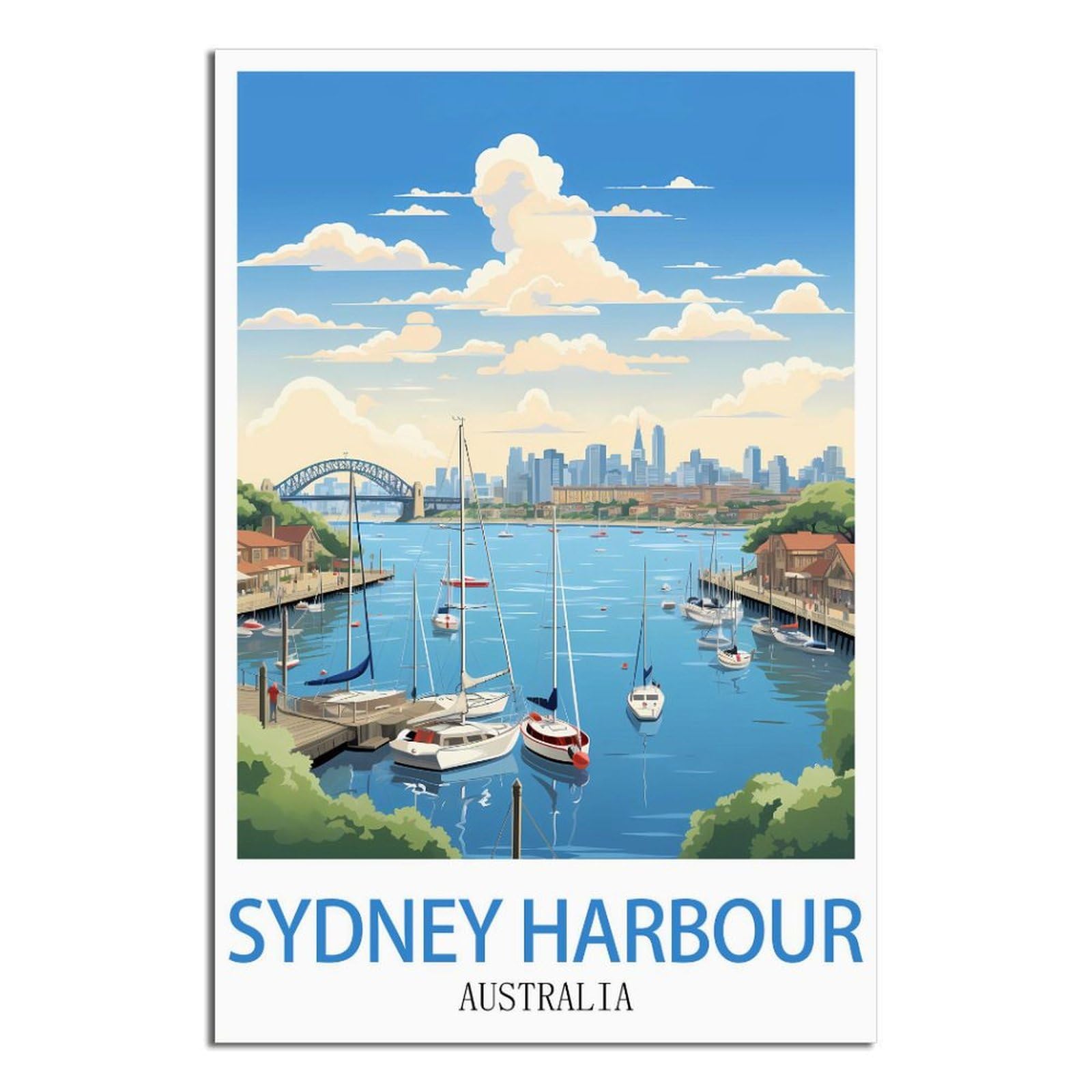 NAEGV Paint by Numbers for Adults and Kids Sydney Harbour Australia DIY Color Oil Painting Acrylic Paints for Home Wall Decor 30x40cm
