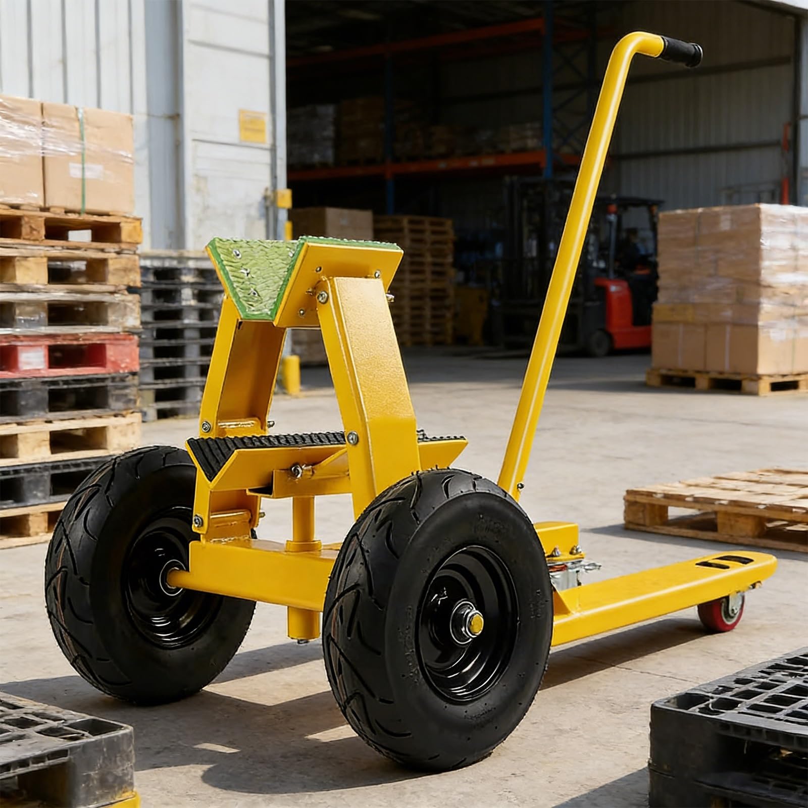 Ciężki wózek do przenoszenia płyt o udźwigu 400 kg, z zaciskami, stalowymi kołami i hamulcem, do transportu kamieni