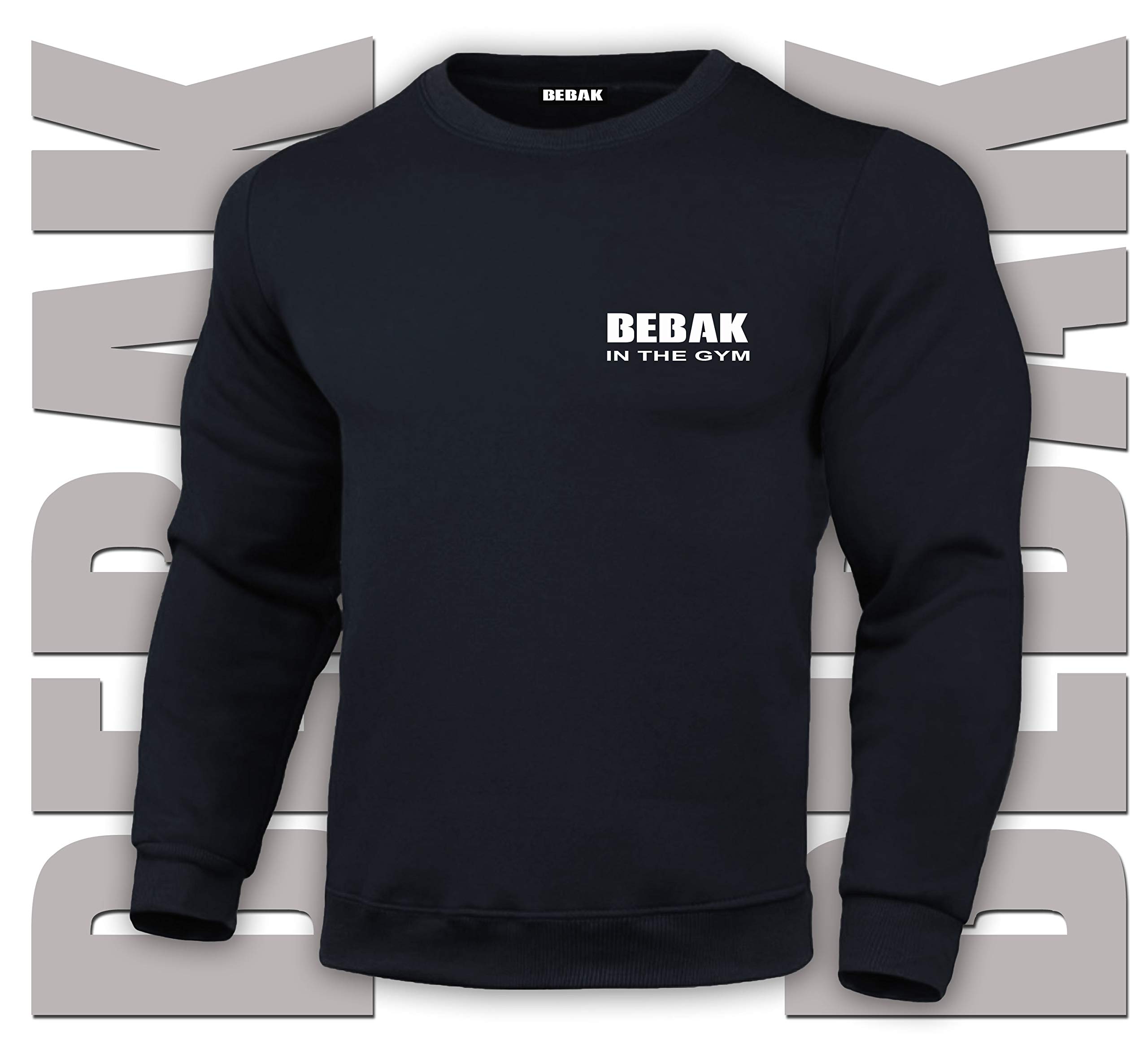 BEBAK - Felpa da palestra a maniche lunghe, da uomo
