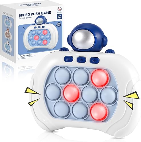 SUPER JOY Juego de empuje rápido con luz Pop Game It Fidget Juguetes para niños y adultos Juego de burbujas de empuje rápido, máquina de juego de