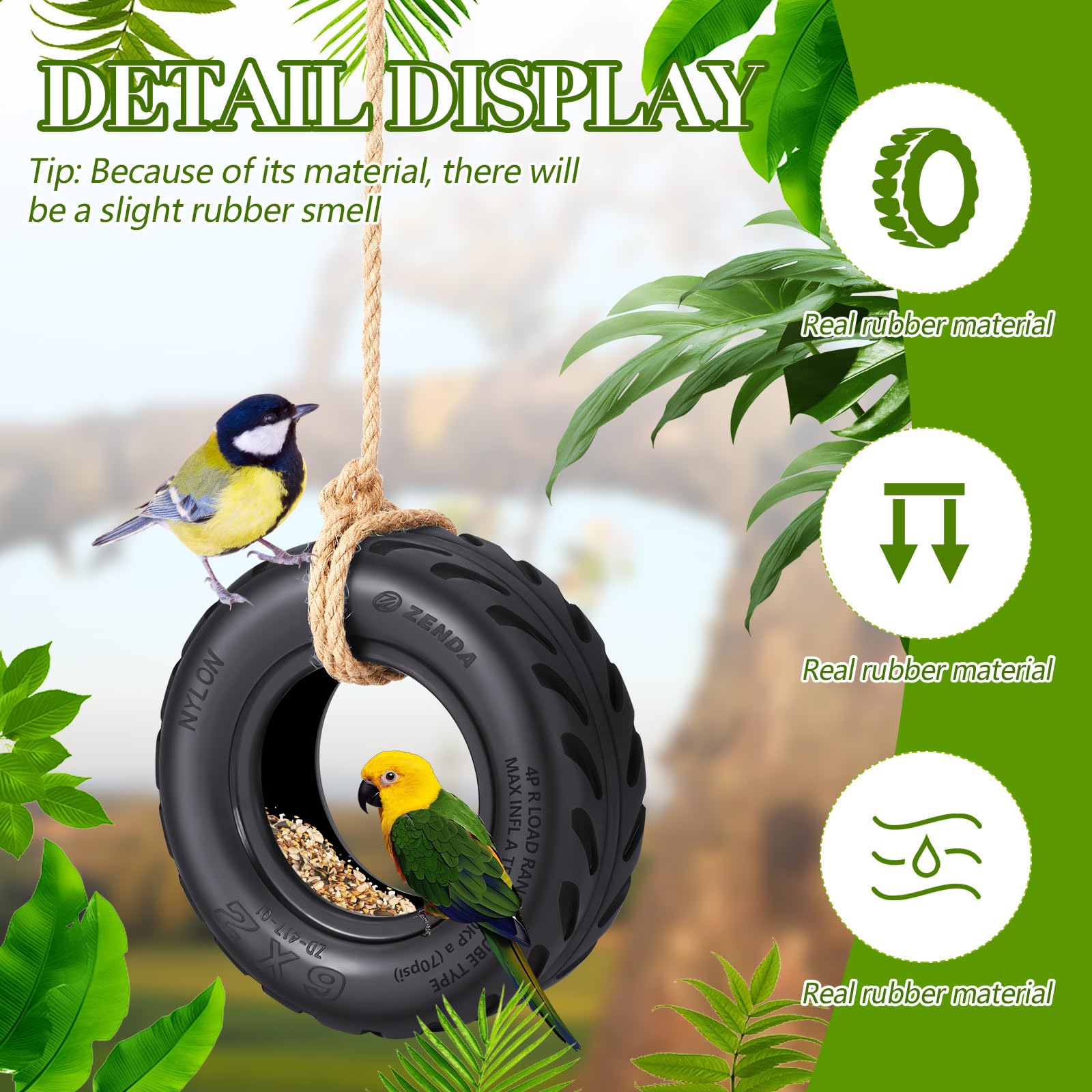2 comederos para pájaros de 6 x 2 pulgadas con cuerda, comedero especial para pájaros, recogedor de semillas para comederos de pájaros, divertido comedero de pájaros para regalo exterior para
