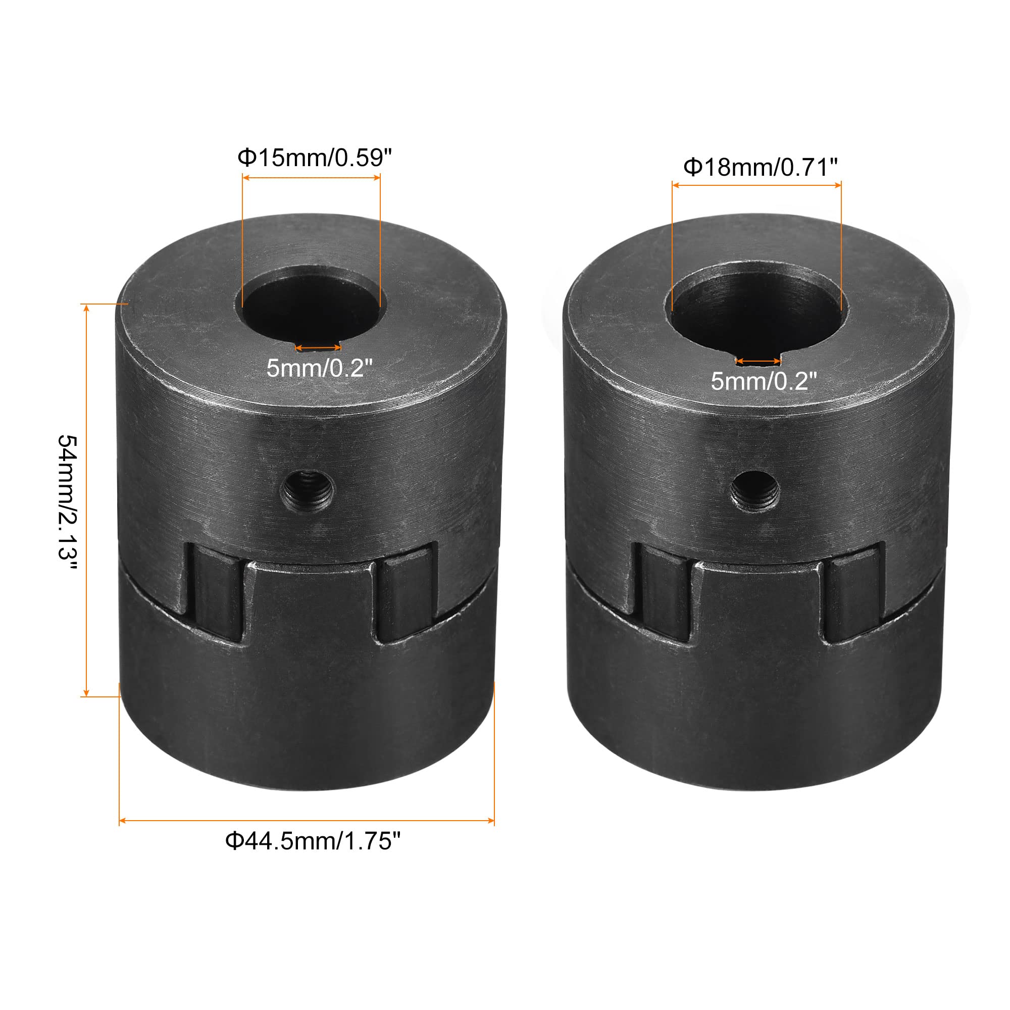 MECCANIXITY Flexible Coupling Shaft 15mm to 18mm 54mm x 44.5mm Motor Coupler Joint