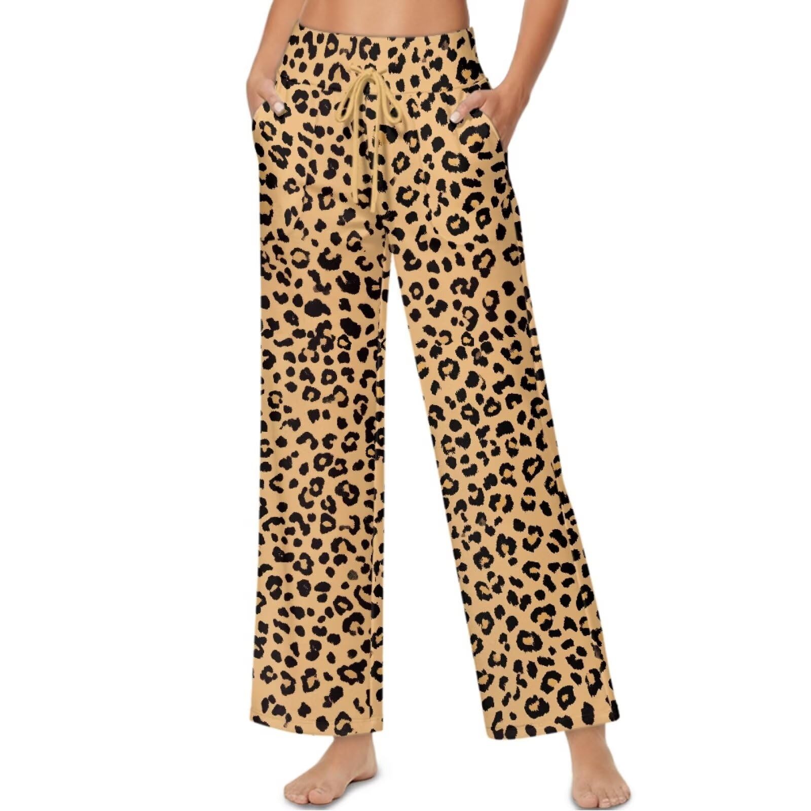 High Waisted Wide Leg Pants for Women Soft Womens Casual Pant Drawstring Pants Lounge Sweatpants with Pocket