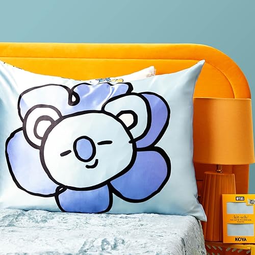 Vista 248 de Kitsch x Elf - Funda de almohada de satén con cremallera de tamaño queen/estándar, para el cabello y la piel, funda más suave que la seda, lavable a