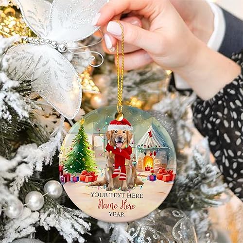 Vista 53 de Rottweiler - Adorno de cerámica personalizado para perro de Papá Noel, nombre y texto personalizados para mascotas, feliz para los amantes