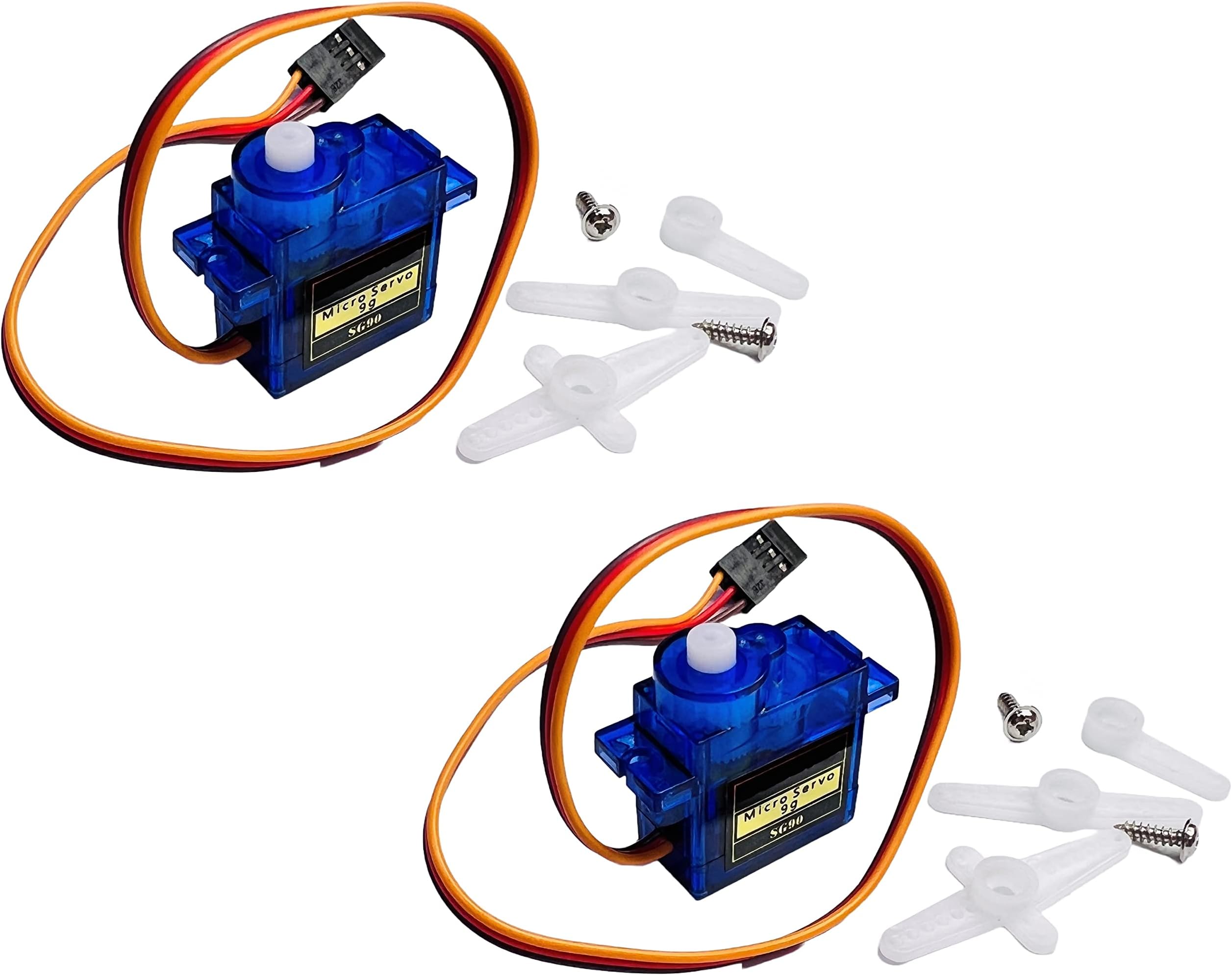 Servo Motor SG90 180 Degree for Arduino, ESP32, ESP8266, Raspberry Pi, 2 Pieces