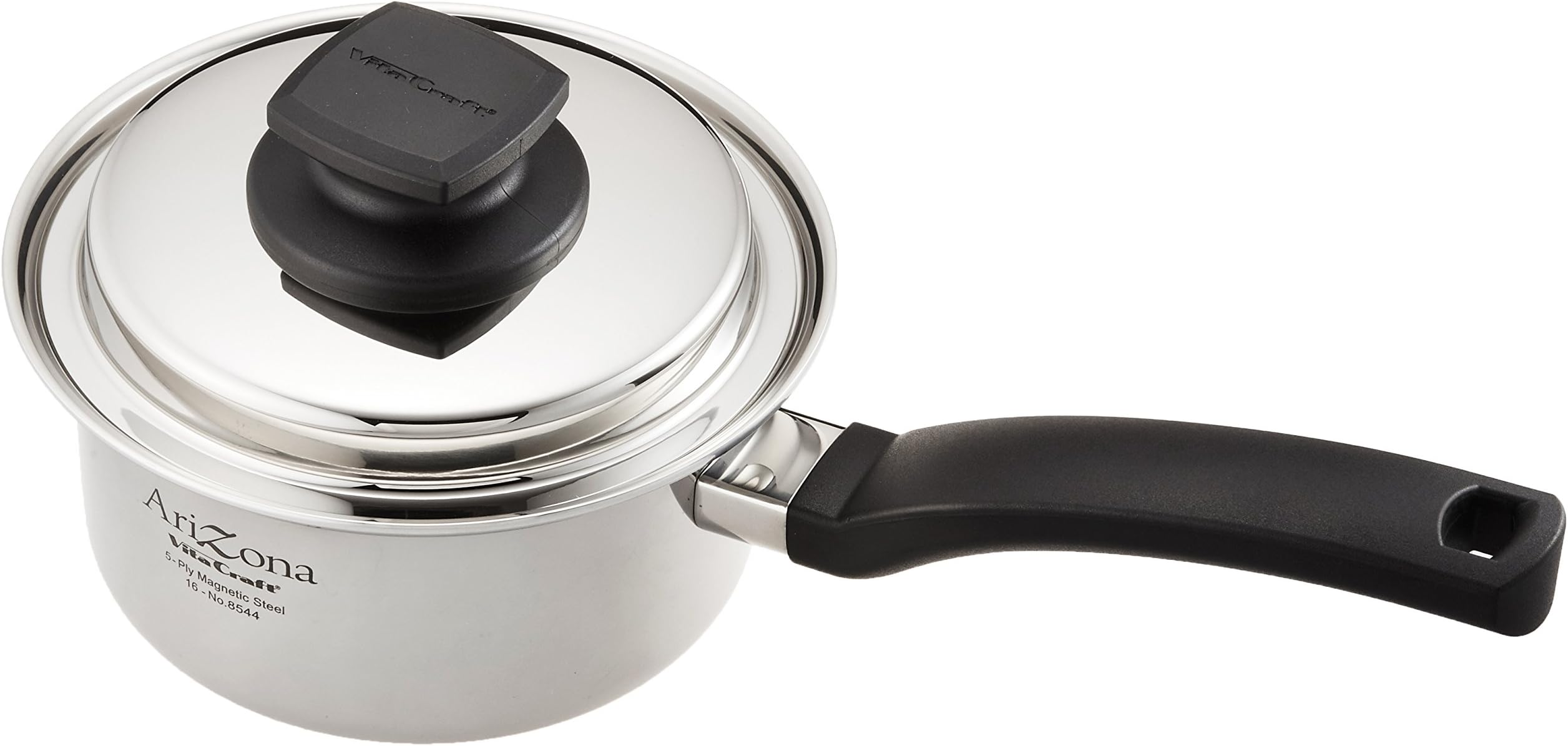 Vitacraft 8544 One-Handed Pot, Arizona, 5.5 inches (14 cm), Recipe Included, Silver