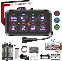 Nilight 8-Gang Bluetooth APP Switch Panel RGB Backlight Auto Dimmable 12-24V Relay System for Trucks SUVs Campers Complete Kit