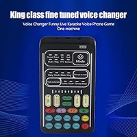 Vista 3 de Cambiador de voz para juego de transmisión, mini dispositivo cambiador de voz portátil con 8 sonidos diferentes, tarjeta de sonido en vivo