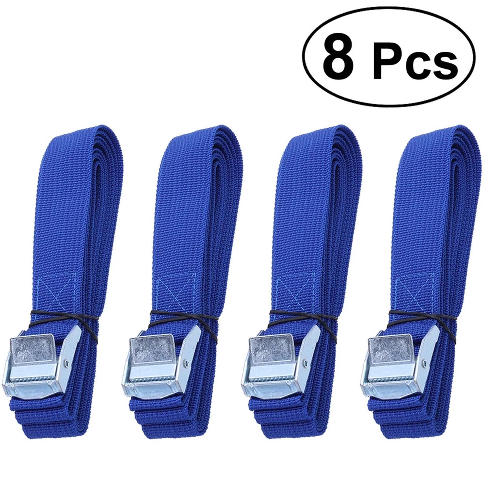 Zurrgurte Zurrgurte mit Schnalle, Nylon-Schnellspanner for Fracht, zur Befestigung von Autodachträgern, Gepäck(Blue2.5m x8PC)