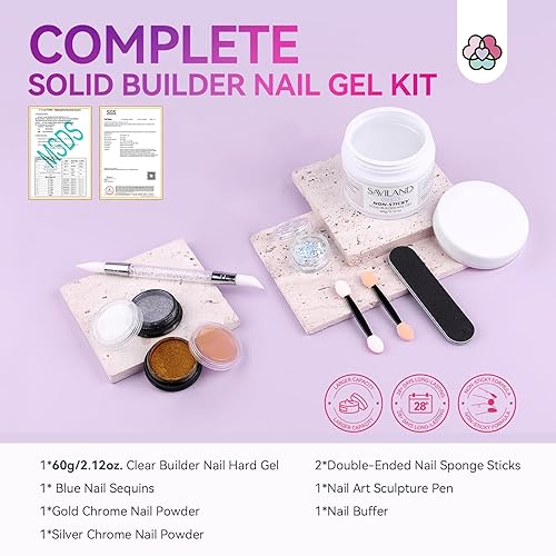 Miniatura 2 de SAVILAND Solid Builder - Gel de uñas 3D de gran capacidad de 2.16 oz, gel para esculpir para arte, extensión de pegamento no pegajoso para tallar a
