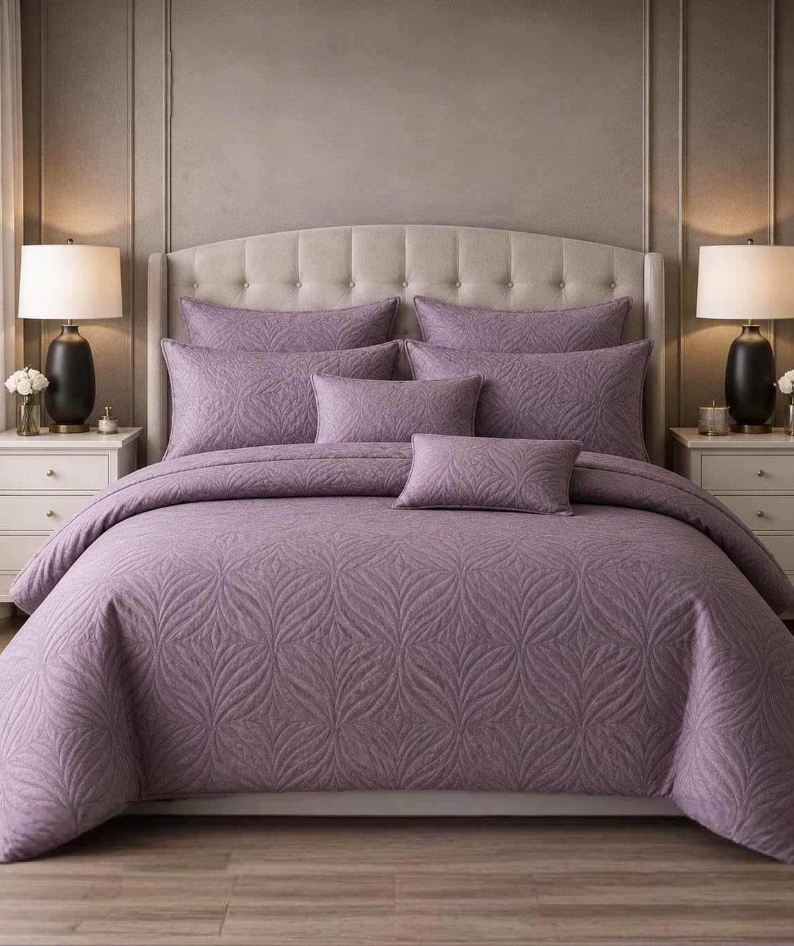 400 Tc Super Soft Glace Cotton King Size AC Comforter II Blanket II Duvet for Double Bed with 1 Flat Bedsheet and 2 Pillow Cover - 4 Piece Comforter Set - Size: 90x100 inch-Purple-picture-29