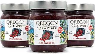 Oregon Growers Strawberry Fruit Spread - Organic Strawberry Jam, Organic Strawberries, Strawberry Jelly, Strawberry Spread, Fruit Jam, All Natural Ingredients - 12 Oz (Pack of 3)