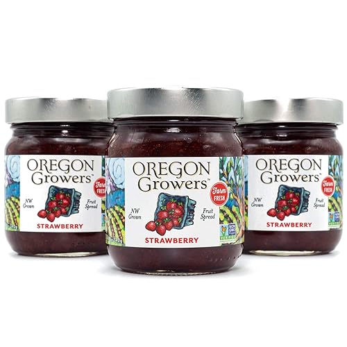 Oregon Growers, Fresa, sin OMG, fruta natural para untar, 12 onzas (paquete de 3)
