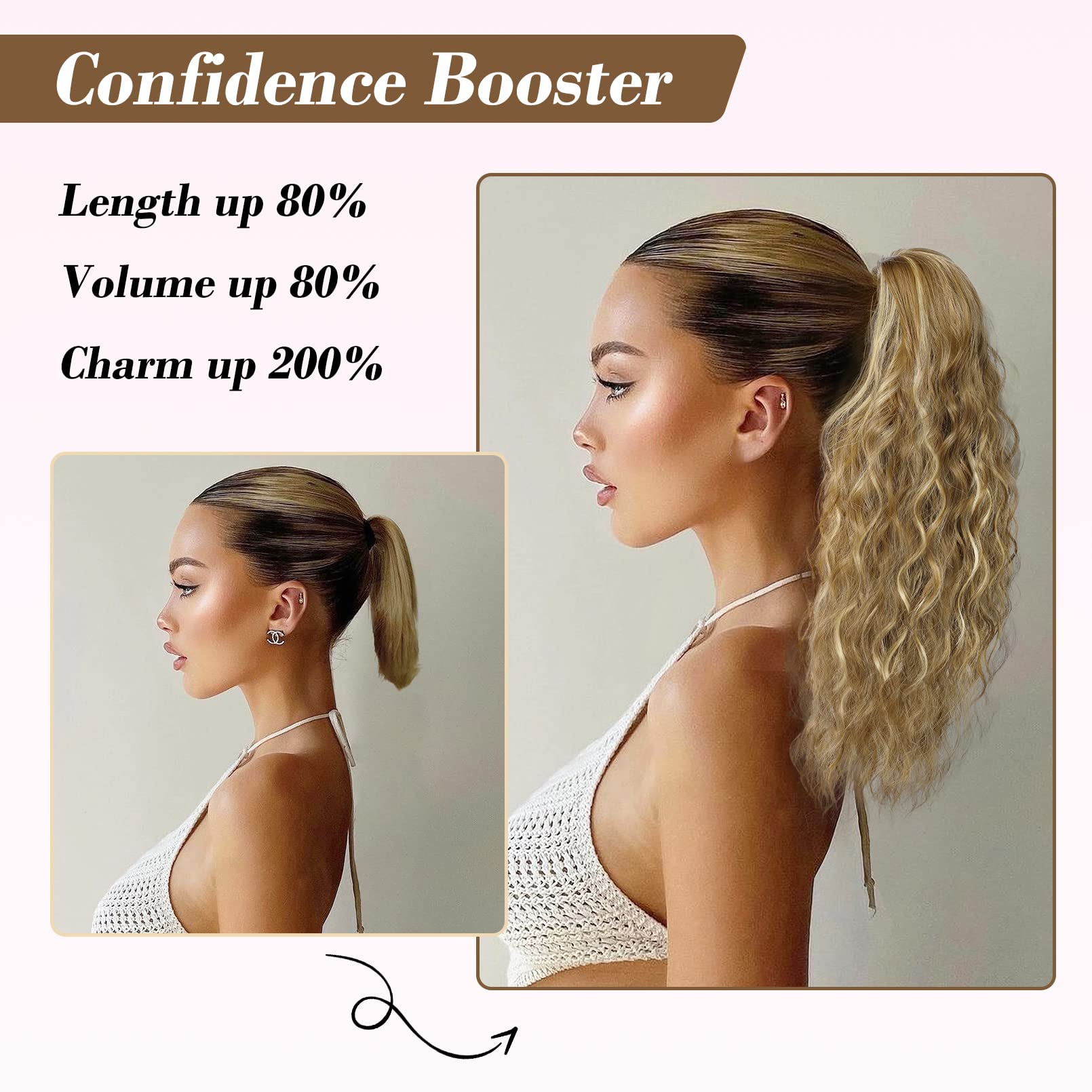 Amazon.com : Ponytail Extension, 18 Inch Claw Multi Layered  display picture 2