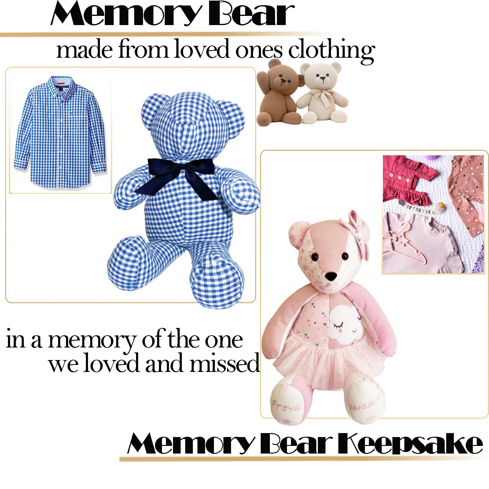 Topapfo Large 17 Inch Memory Bear Templates Patterns with Tutorials, Beginners Friendly Memory Bear Sewing Patterns Stencil Rulers with Instructions, Craft Eyes Noses, Pins (17 Inch)